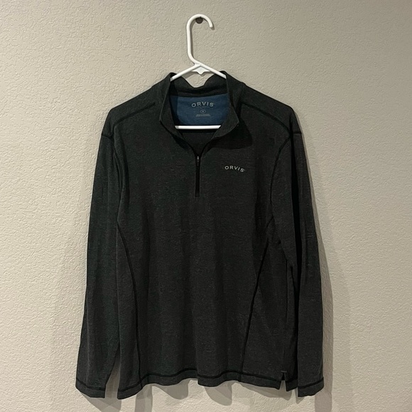 Orvis Men's M Quarter Zip Lightweight Sweater in Grey - Picture 1 of 6